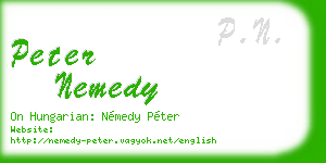 peter nemedy business card